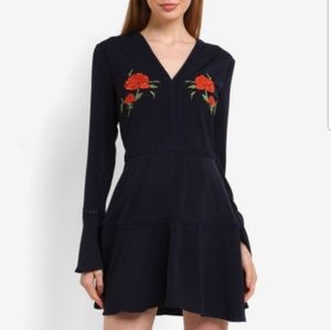 Finders Keepers Long Sleeve Dress Small Navy